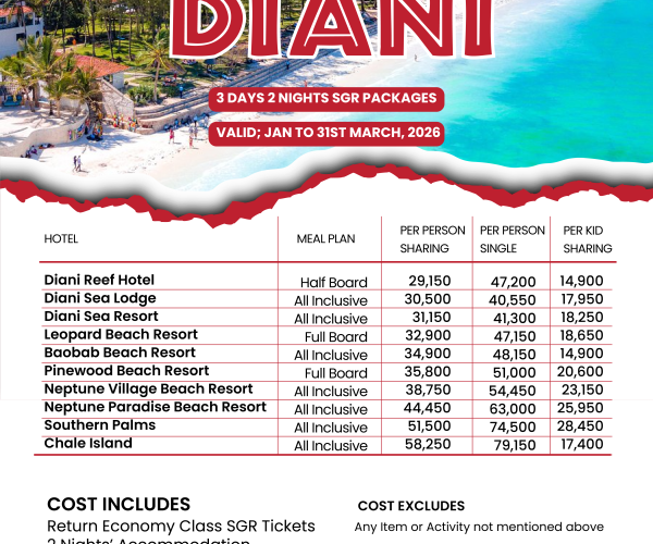 3 Days 2 Nights Diani Getaway