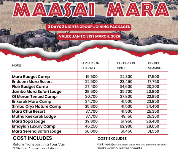 3 Days 2 Nights Maasai Mara Safari